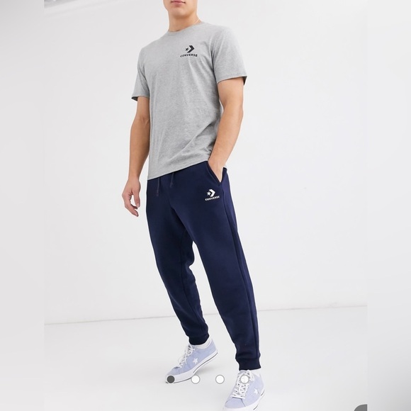 Converse Mens Blue athletic Jogger Sweatpants Size XS Embroidered Logo - Picture 1 of 7